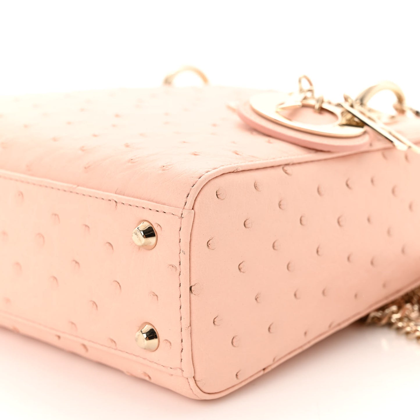 Ostrich Mini Lady Dior Light Pink