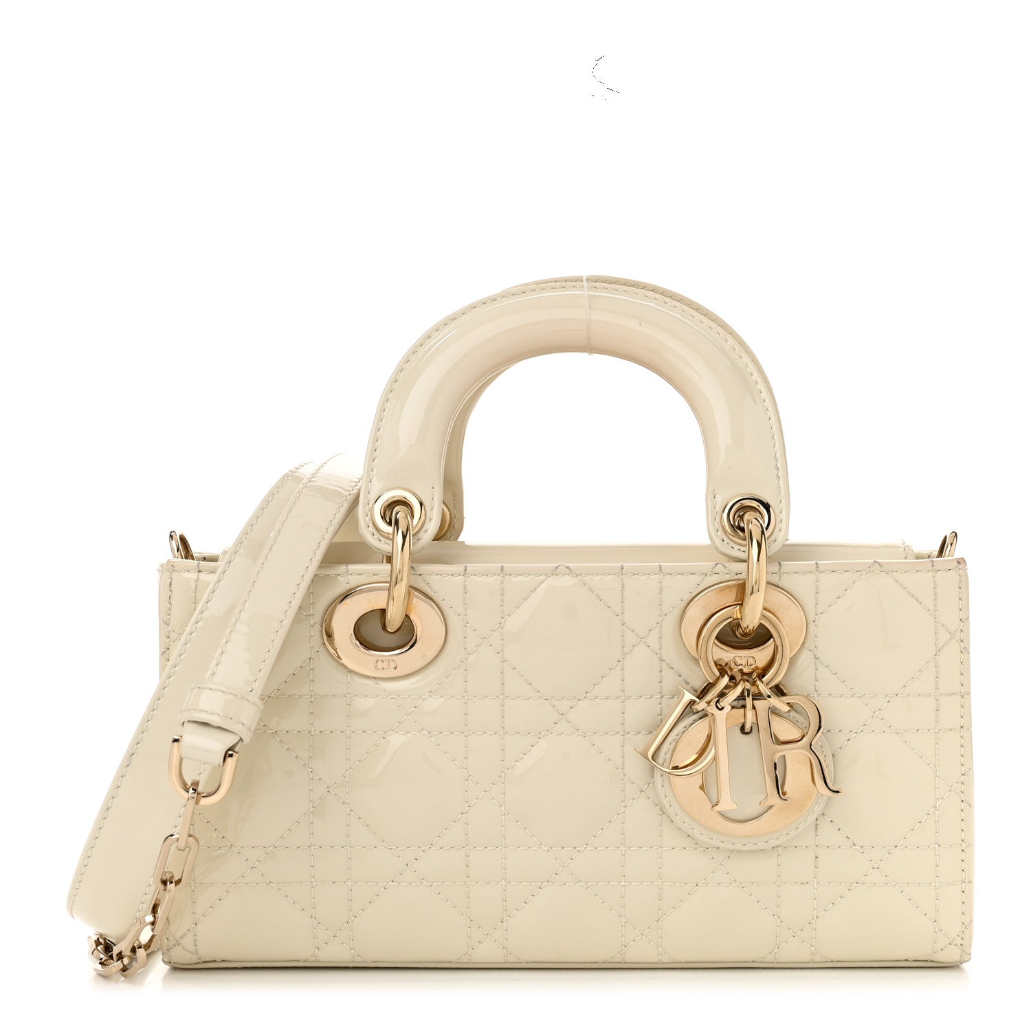 Christian Dior Patent Cannage Small Lady D-Joy White 1 of 12