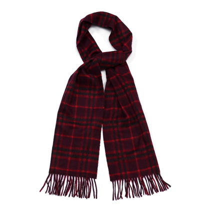 Burberry Cashmere House Icon Check Fringe Scarf Hawthorn Red 2 of 8