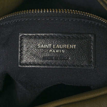 Saint Laurent Lambskin Quilted Medium Loulou Puffer Monogram Chain Satchel Seaweed 6 of 9