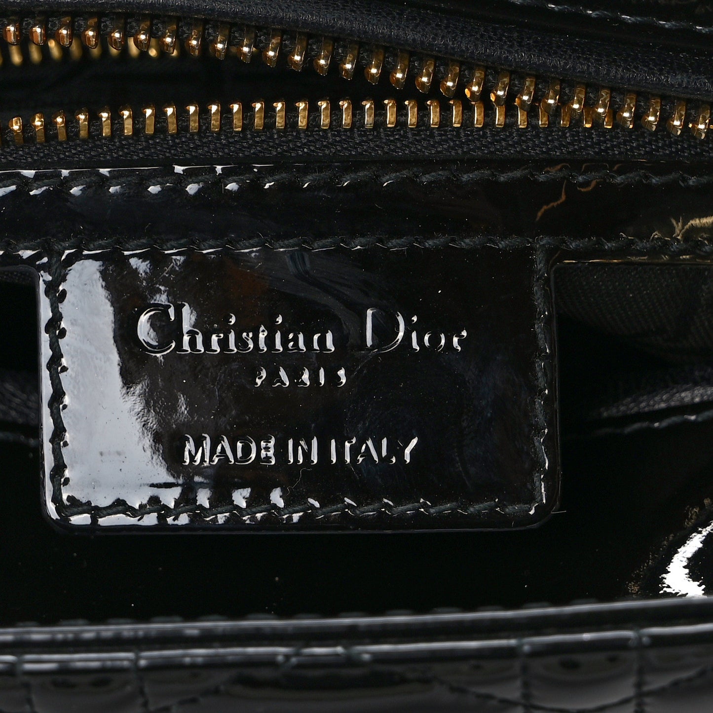 Patent Cannage Medium Lady Dior Black