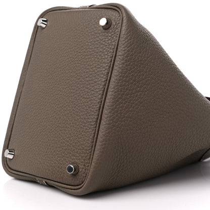 Hermes Taurillon Clemence Picotin Lock 18 PM Etoupe 9 of 10