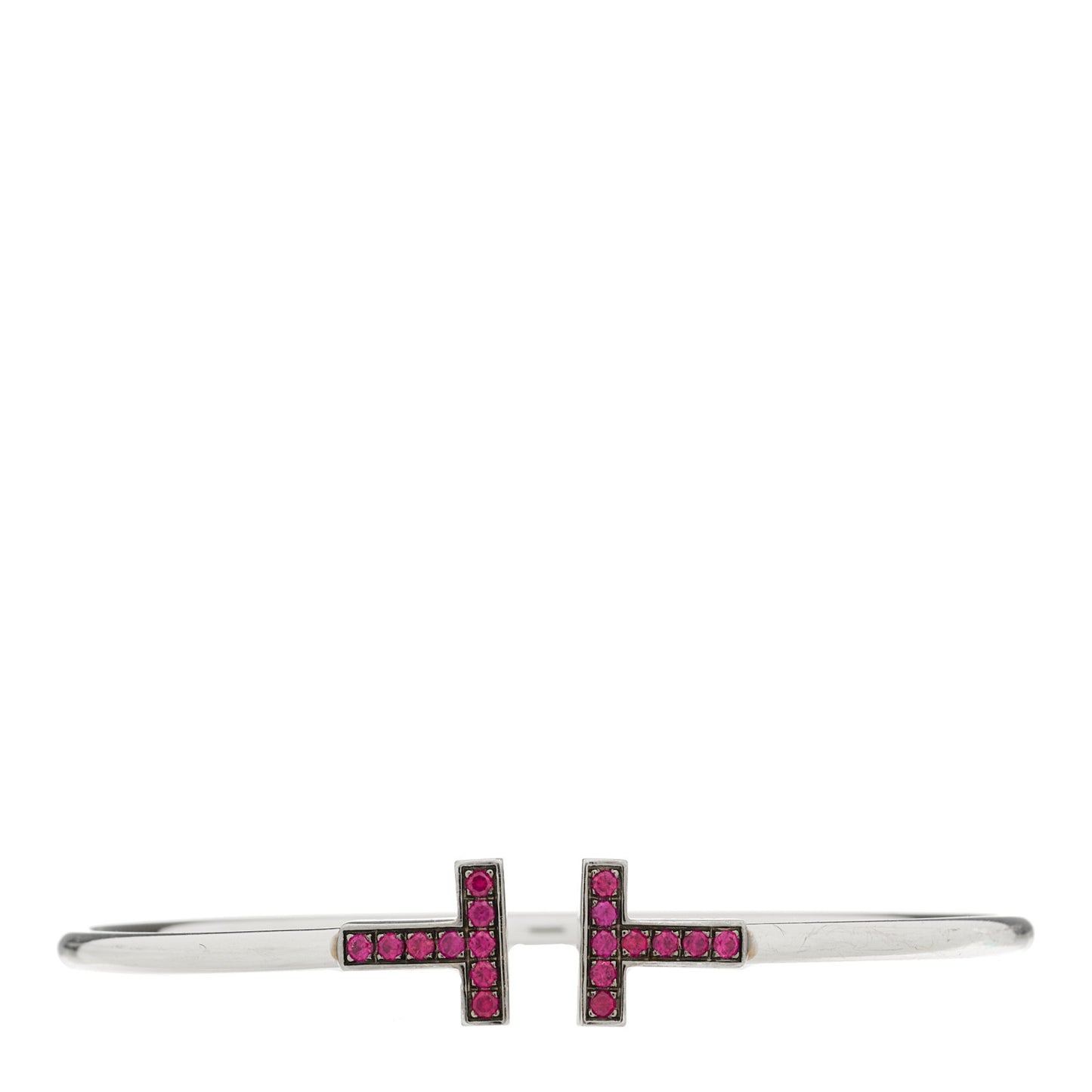 18K White Gold Ruby T Wire Bracelet