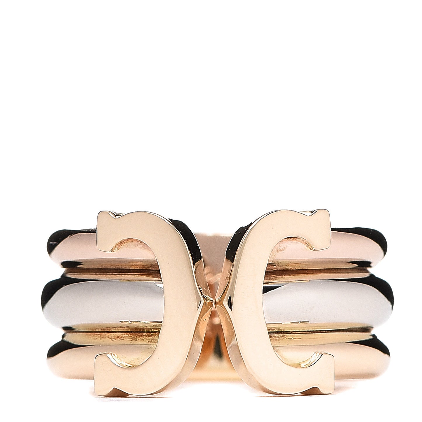 18K Pink Yellow White Gold C De Ring 49 4.75
