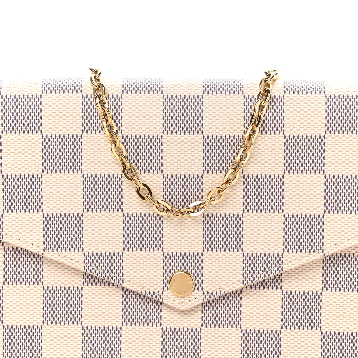 Louis Vuitton Damier Azur Pochette Felicie Chain Wallet Rose Ballerine 9 of 11