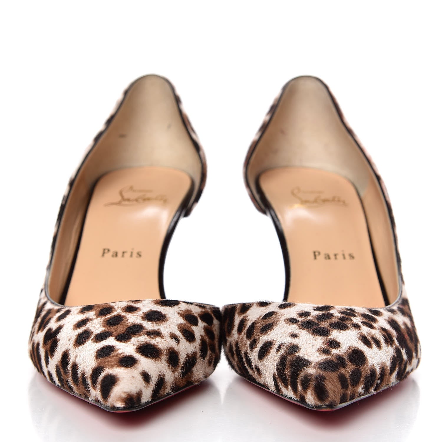 Christian Louboutin Pony Hair Dark Leopard Iriza 70 Pumps 38.5 Brown White 2 of 7