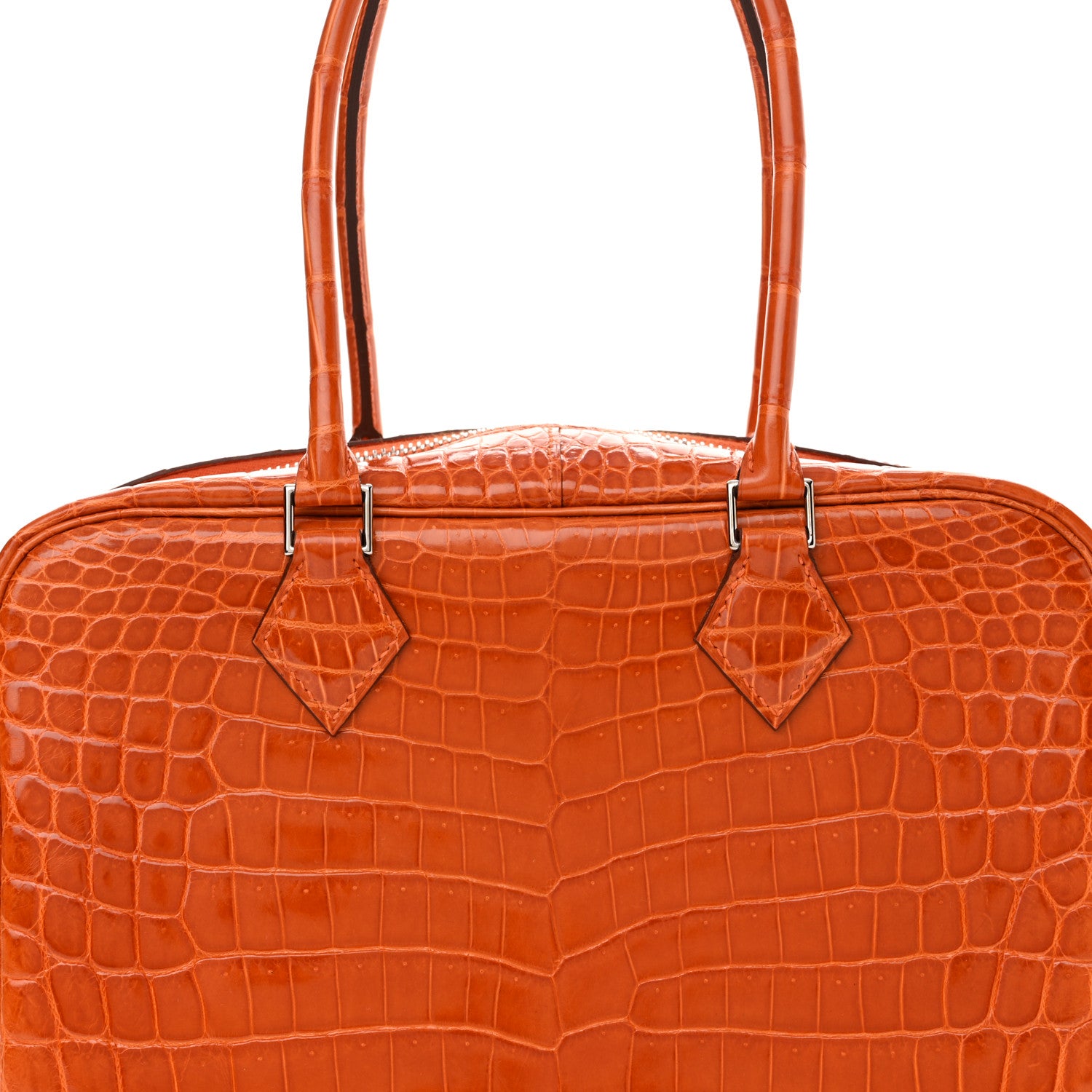 Hermes Shiny Niloticus Crocodile Plume 28 Orange 8 of 11