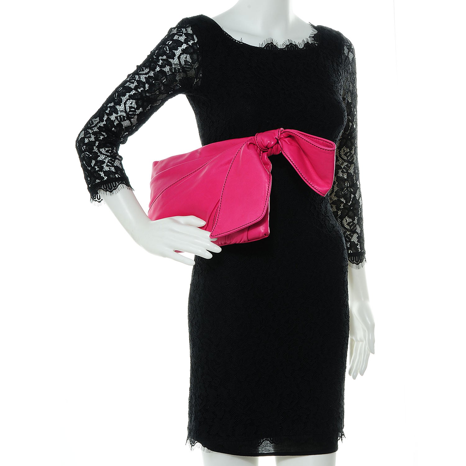 Valentino Garavani Nappa Large Bow Clutch Pink 2 of 8