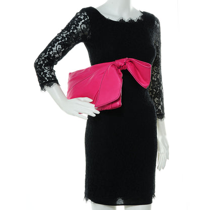 Valentino Garavani Nappa Large Bow Clutch Pink 2 of 8