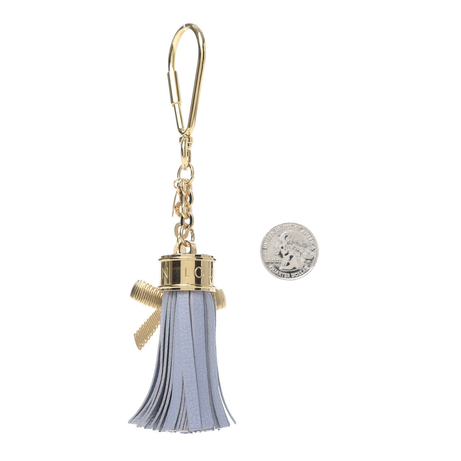 Louis Vuitton Calfskin Tassel Bow Bag Charm Blue 2 of 2
