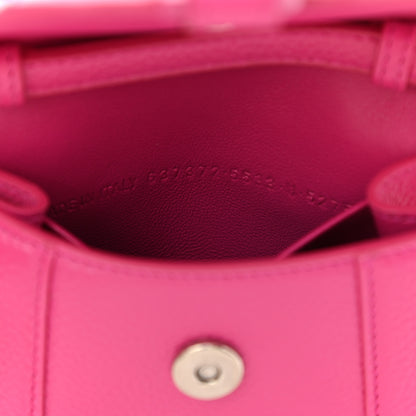 Balenciaga Grained Calfskin Tonal B Hourglass Top Handle Bag Mini Fuchsia 7 of 10