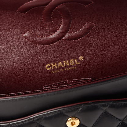 Chanel Lambskin Quilted Medium Double Flap Black 8 of 11