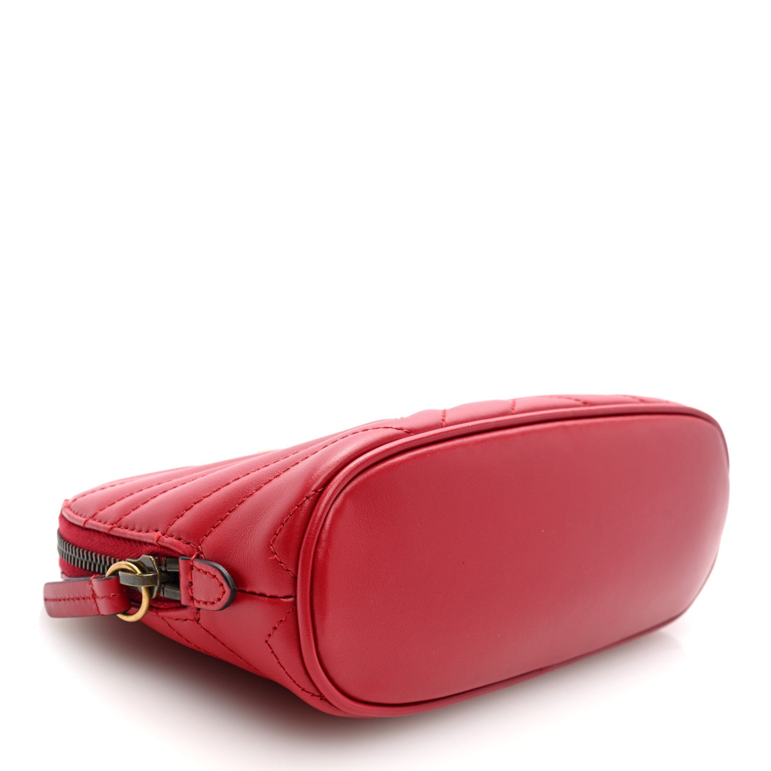 Gucci Calfskin Matelasse Large GG Marmont Pouch Cosmetic Case Hibiscus Red 4 of 7