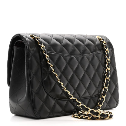 Chanel Lambskin Quilted Jumbo Double Flap Black 3 of 11