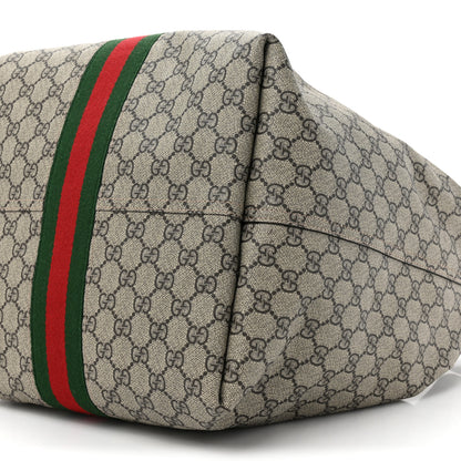 Gucci Tender GG Supreme Monogram Textured Dollar Calfskin Web Medium Jackie 1961 Crossbody Bag Beige Ebony New Acero 11 of 12