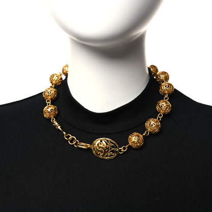 Chanel Metal CC Ball Chain Necklace Gold 2 of 5