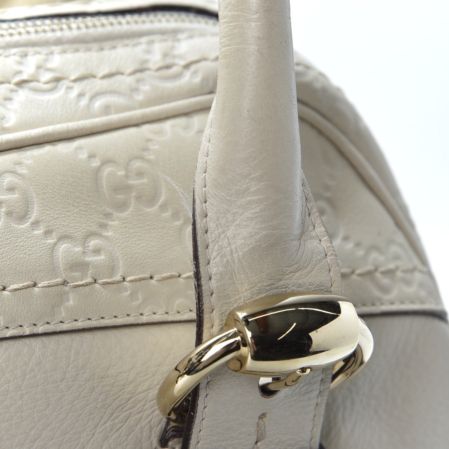 Guccissima Signoria Large Dome Bag Off White