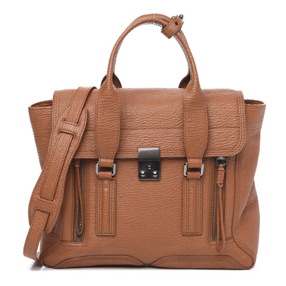 3.1 Phillip Lim 3.1 Textured Calfskin Medium Pashli Satchel Rust 1 of 16
