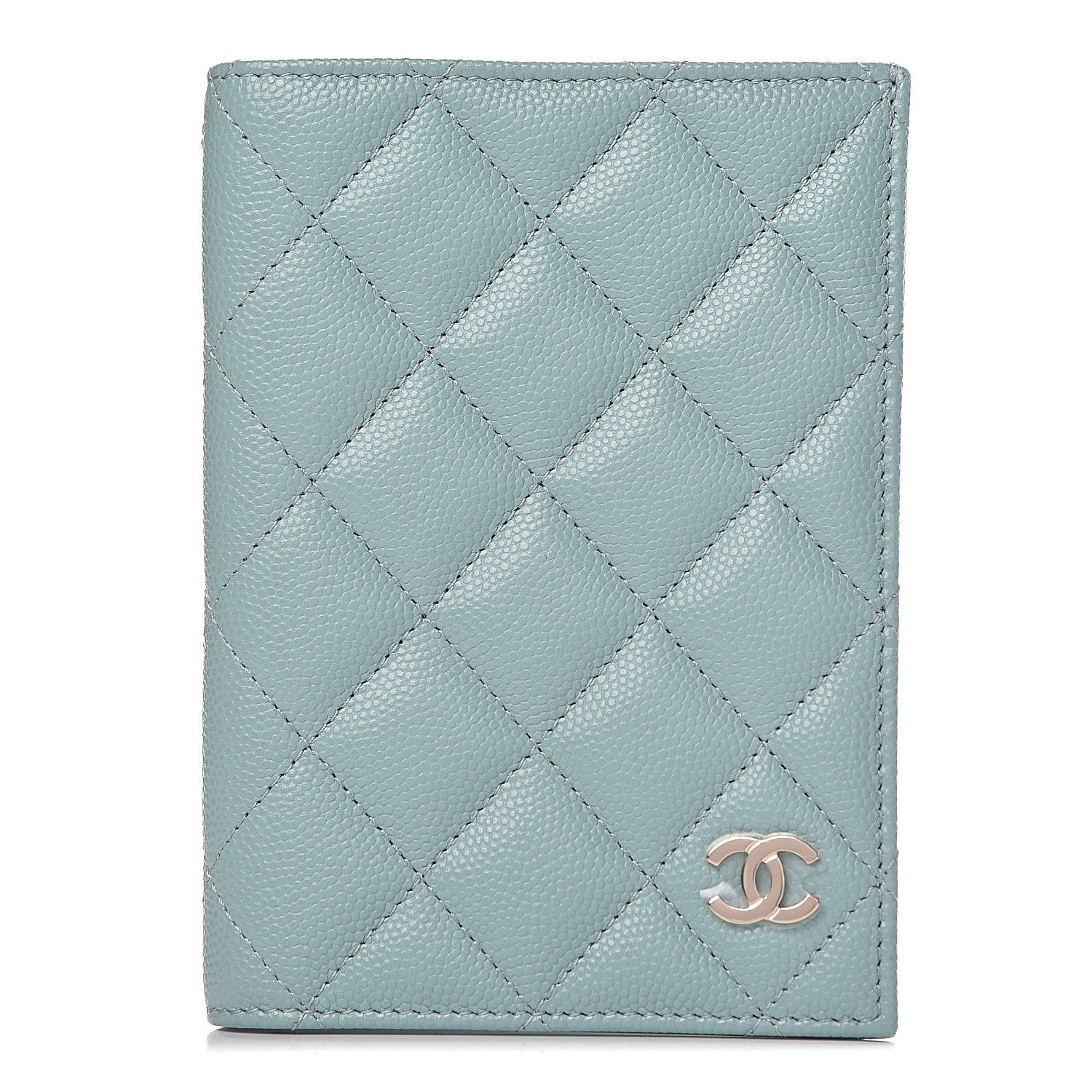 Chanel Caviar Quilted Passport Holder Blue 1 of 8