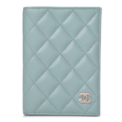 Chanel Caviar Quilted Passport Holder Blue 1 of 8
