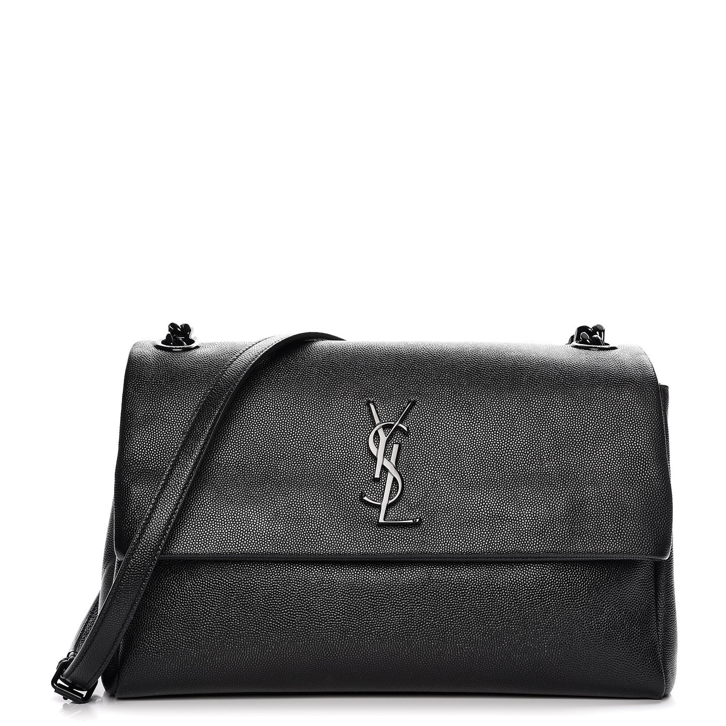 Grain De Poudre Medium West Hollywood Monogram Fold-Over Black