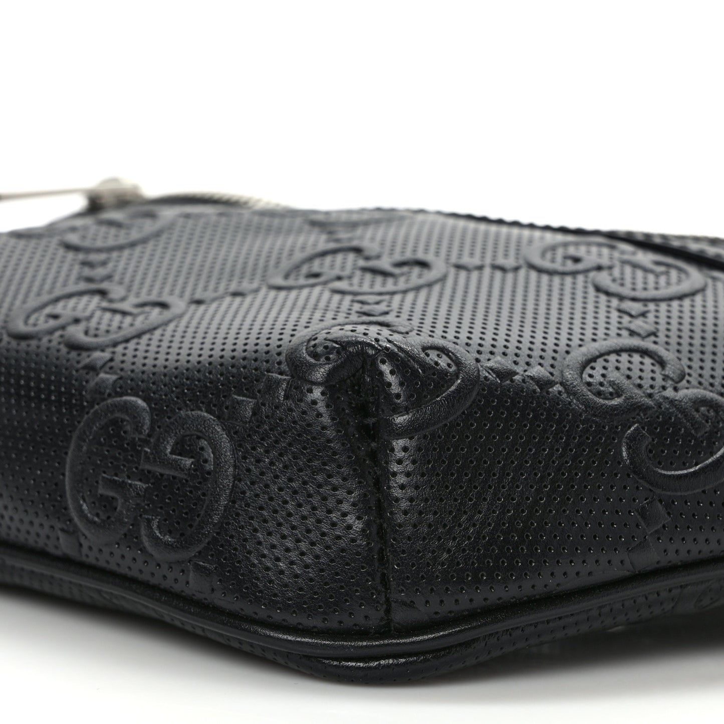 Calfskin GG Tennis Embossed Belt Bag Black