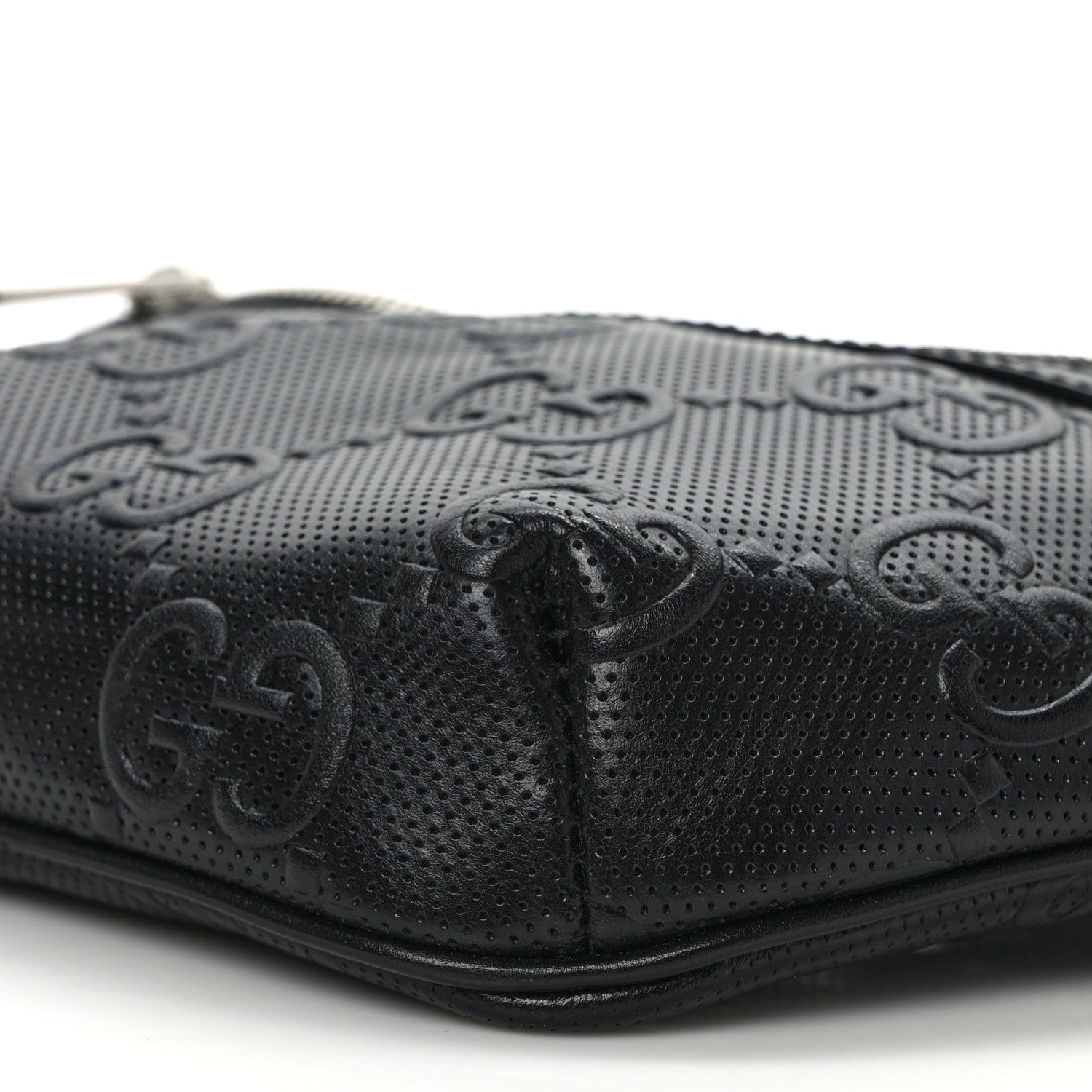 Gucci Calfskin GG Tennis Embossed Belt Bag Black 8 of 8