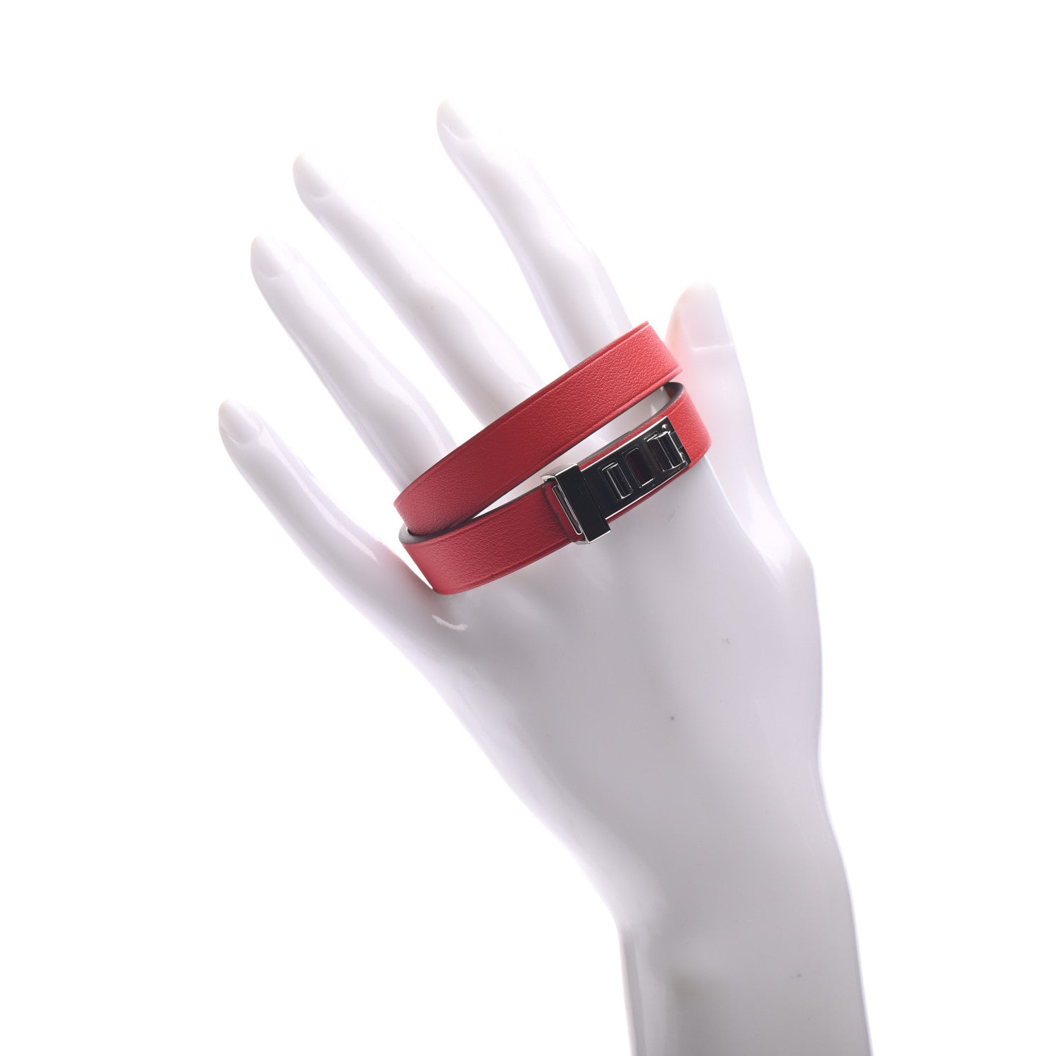 Hermes Swift Mini Dog Double Tour Bracelet T3 Rouge Tomate 2 of 6