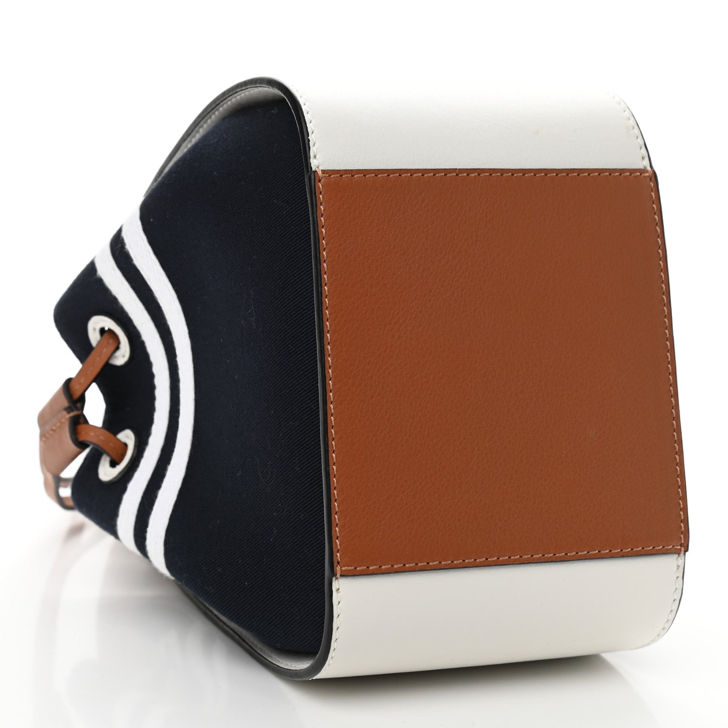 Calfskin Canvas Sailor Mini Hammock Shoulder Bag White Tan