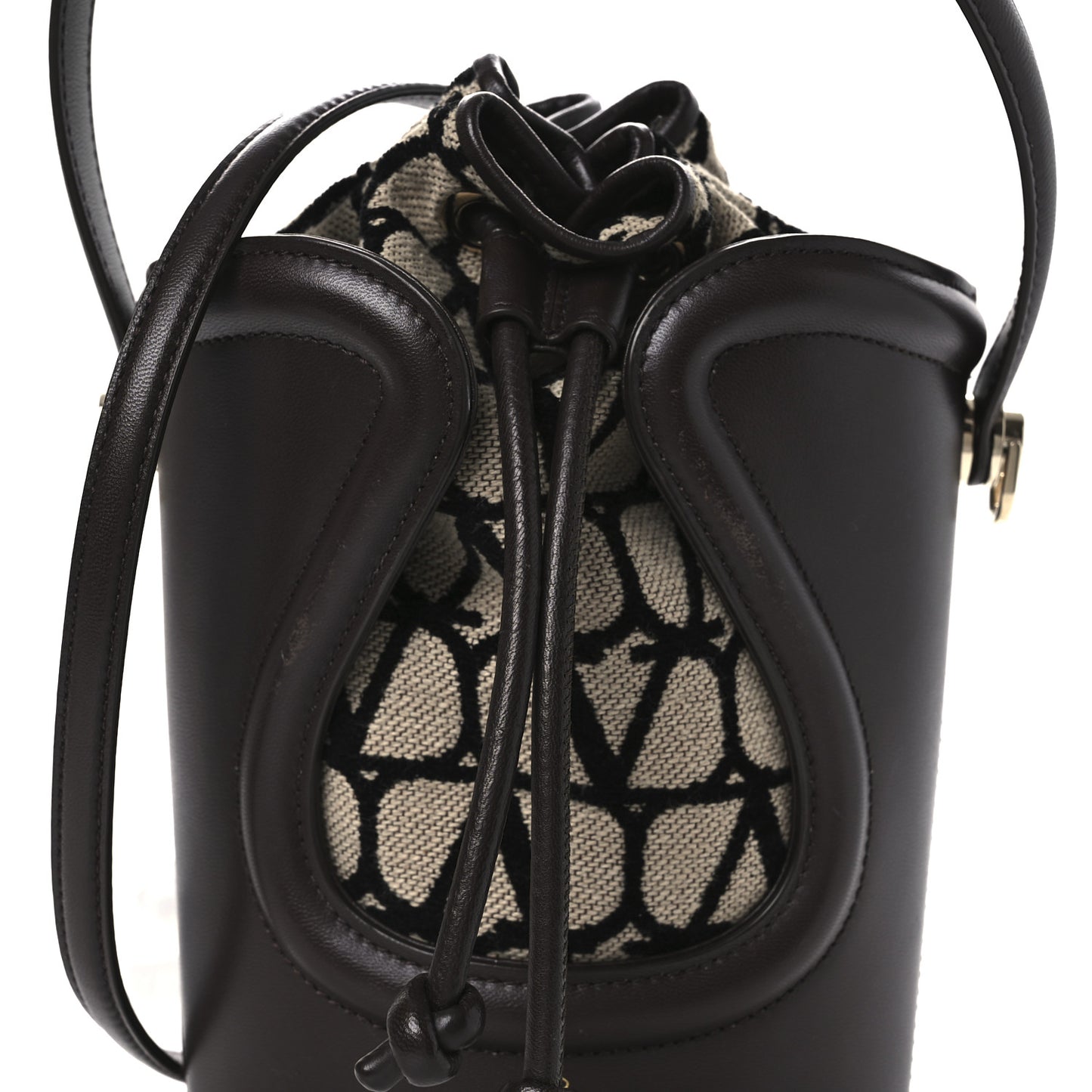 Toile Iconographe Nappa Le Cinquième Bucket Bag Naturale Black Fondant