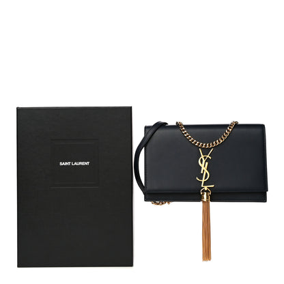 Saint Laurent Smooth Calfskin Classic Monogram Kate Tassel Chain Wallet Marine 14 of 14