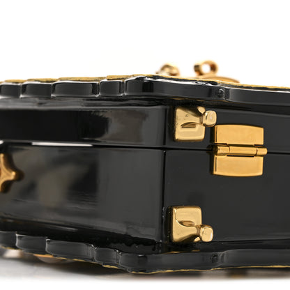 Dolce & Gabbana Plexiglass Snakeskin Cherub Box Bag Black Gold 15 of 29