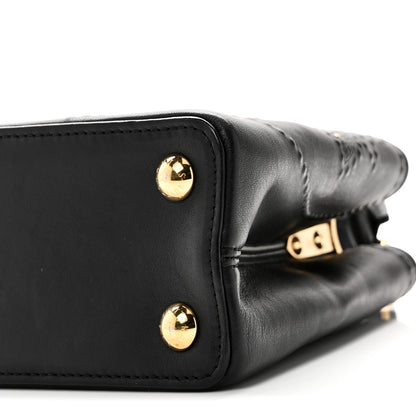 Louis Vuitton Calfskin Studded Flower Capucines BB  Black 9 of 9