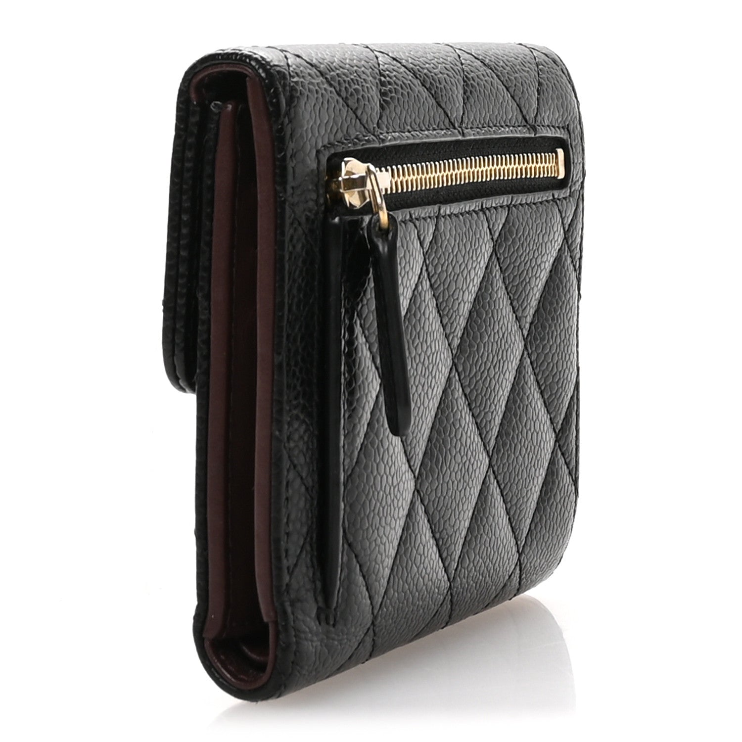 Chanel Caviar Quilted Compact Flap Wallet Black 3 of 8