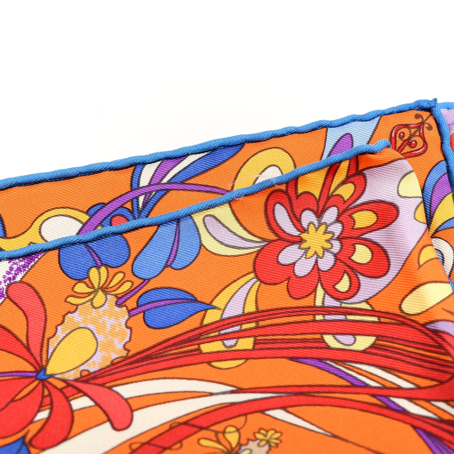 Hermes Silk L’ivresse de L’infini Scarf 90 Capucine Violet Bleu Klein 4 of 4