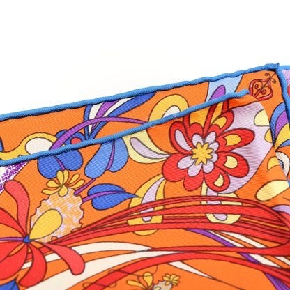 Hermes Silk L’ivresse de L’infini Scarf 90 Capucine Violet Bleu Klein 4 of 4