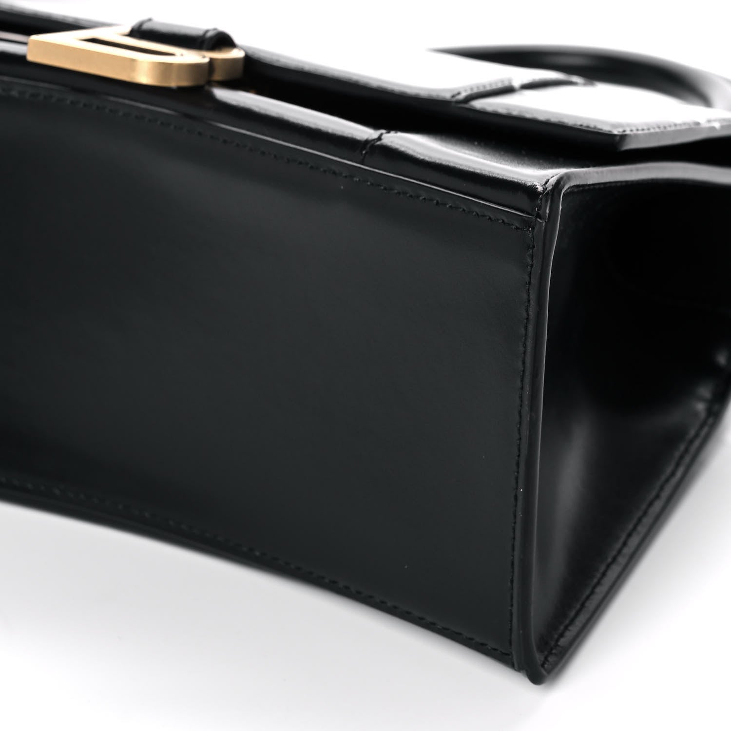 Balenciaga Shiny Box Calfskin Graffiti Logo Small Hourglass Top Handle Bag Black 10 of 10