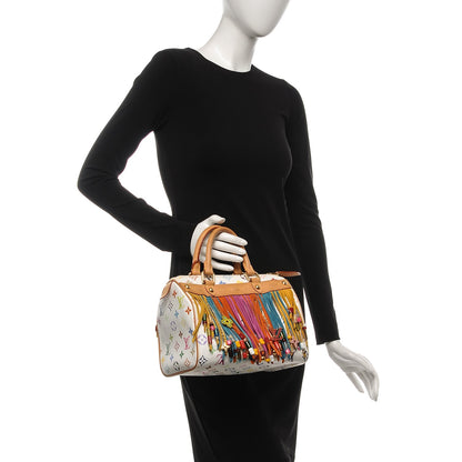 Louis Vuitton Monogram Multicolor Fringe Speedy 25 White 2 of 6