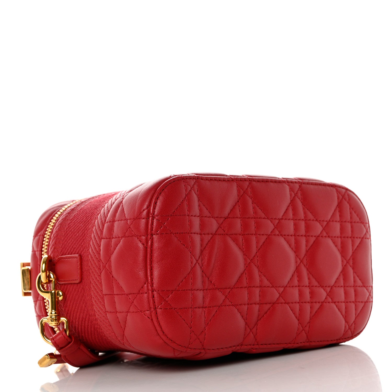 Christian Dior Lambskin Cannage Small Diortravel Vanity Case Red 4 of 10