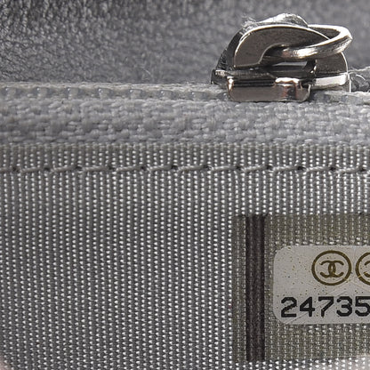 Chanel Metallic Sheepskin Chevron Quilted Medium Mademoiselle Vintage Zip Around Wallet Silver 10 of 14