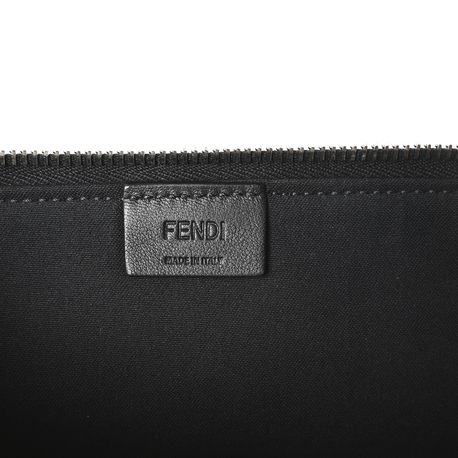 Fendi Vitello Dolce Fun Fair Embossed Zip Around Pouch Black Multicolor 6 of 8