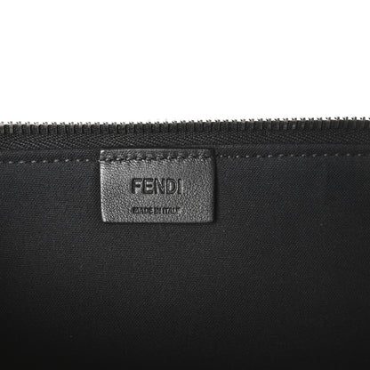 Fendi Vitello Dolce Fun Fair Embossed Zip Around Pouch Black Multicolor 6 of 8