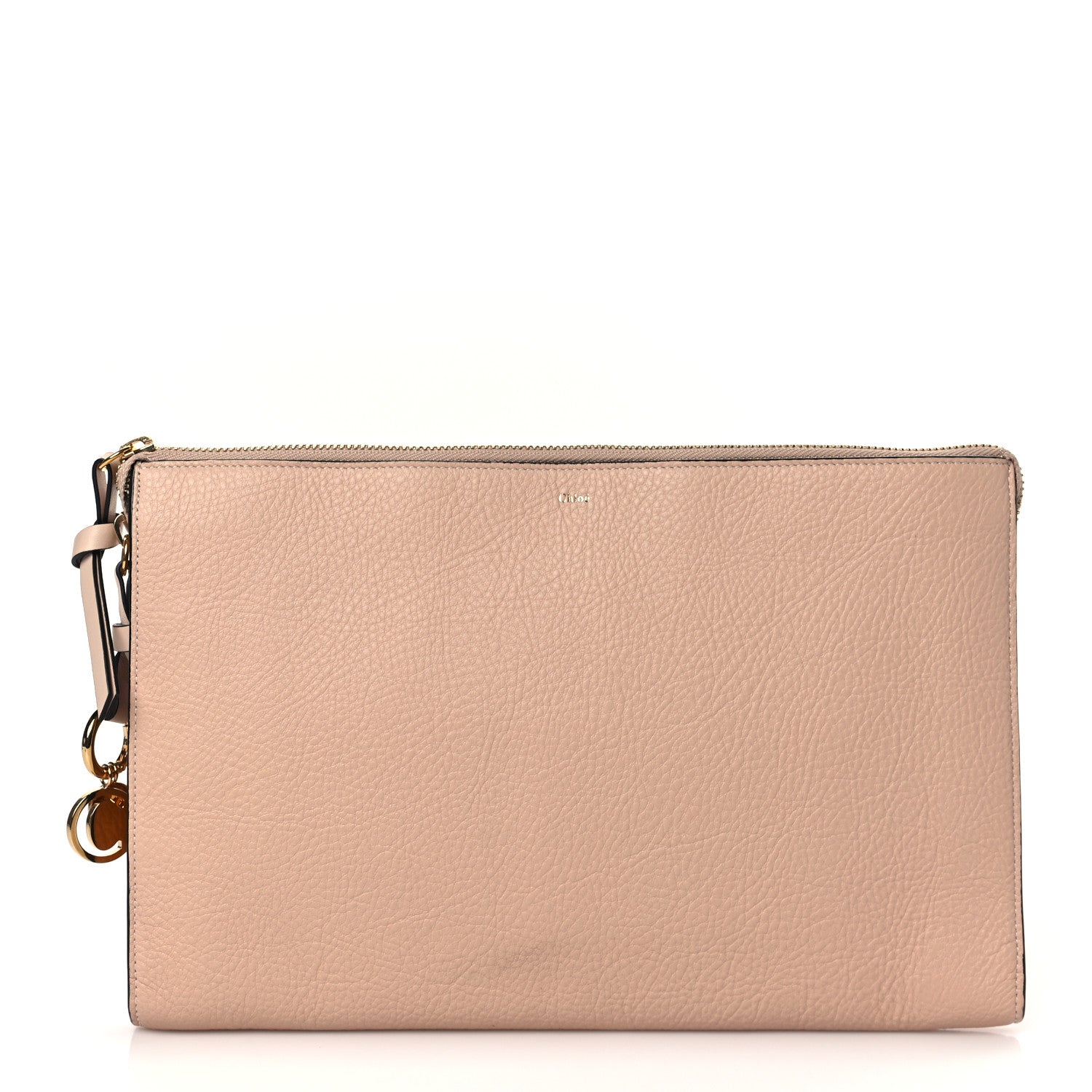 Chloe Calfskin Alphabet Flat Pouch Clutch Blush Nude 1 of 6