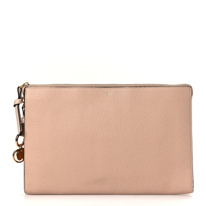 Chloe Calfskin Alphabet Flat Pouch Clutch Blush Nude 1 of 6
