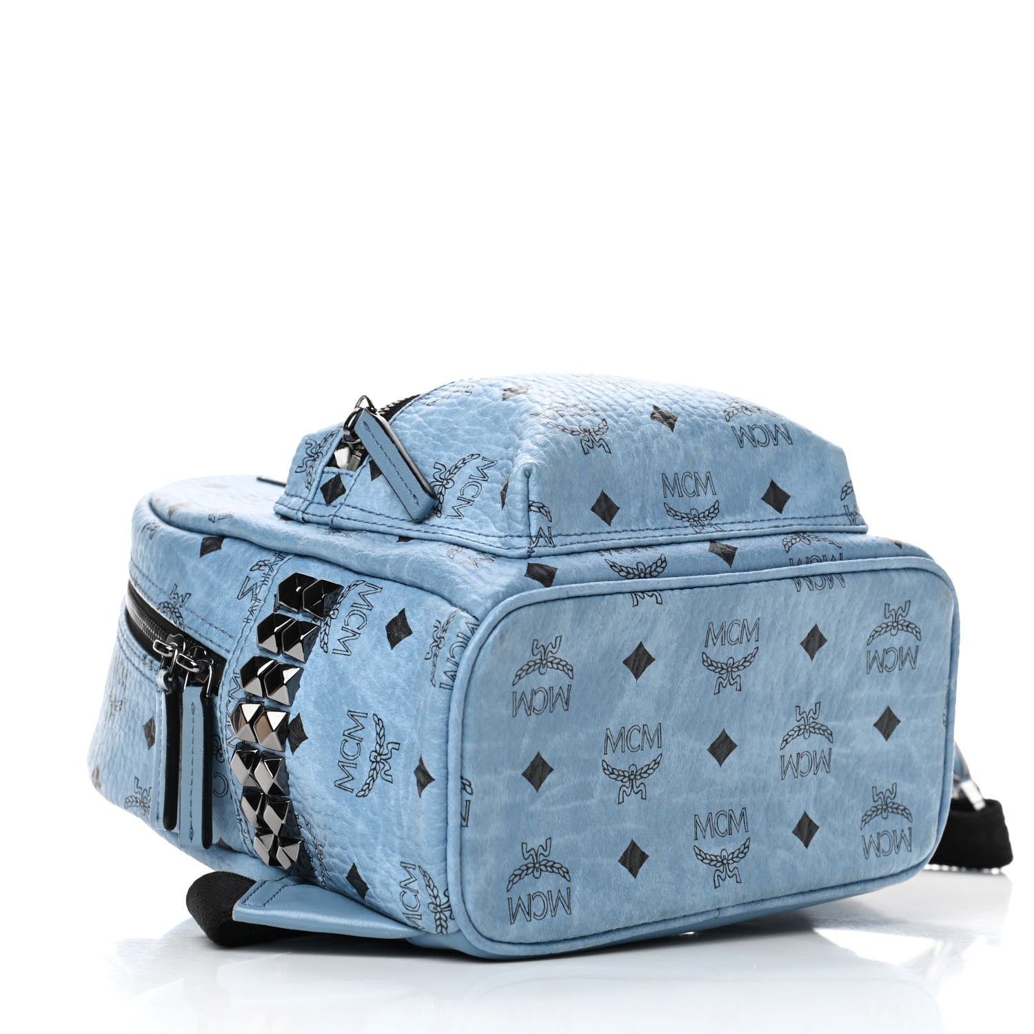 MCM Visetos Side Stud Mini Stark Backpack Blue 5 of 6