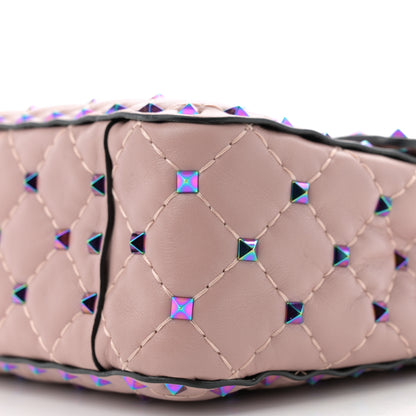 Valentino Garavani Lambskin Oil Slick Medium Rockstud Spike Shoulder Bag Poudre 9 of 11