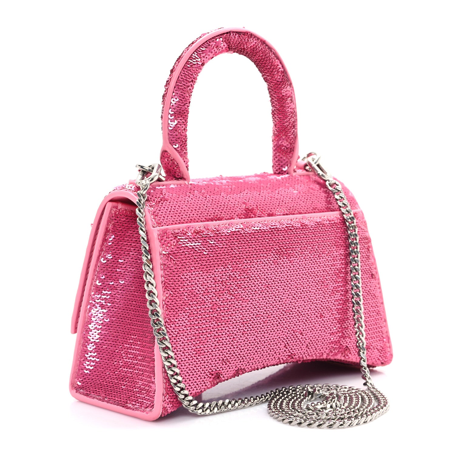 Balenciaga Sequin Hourglass Top Handle Bag XS Pink 3 of 10