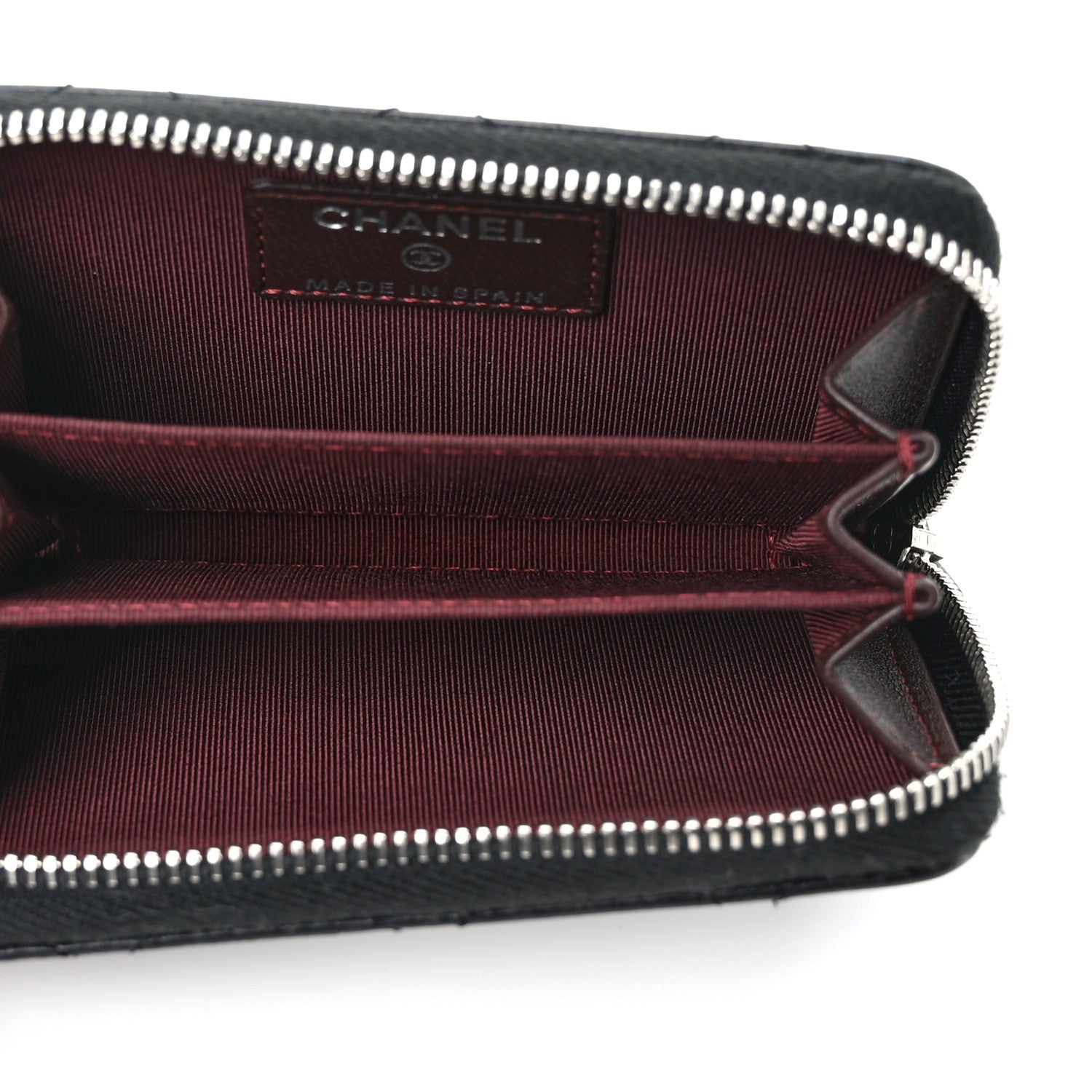 Chanel Lambskin Quilted Zip Coin Purse Black 5 of 7