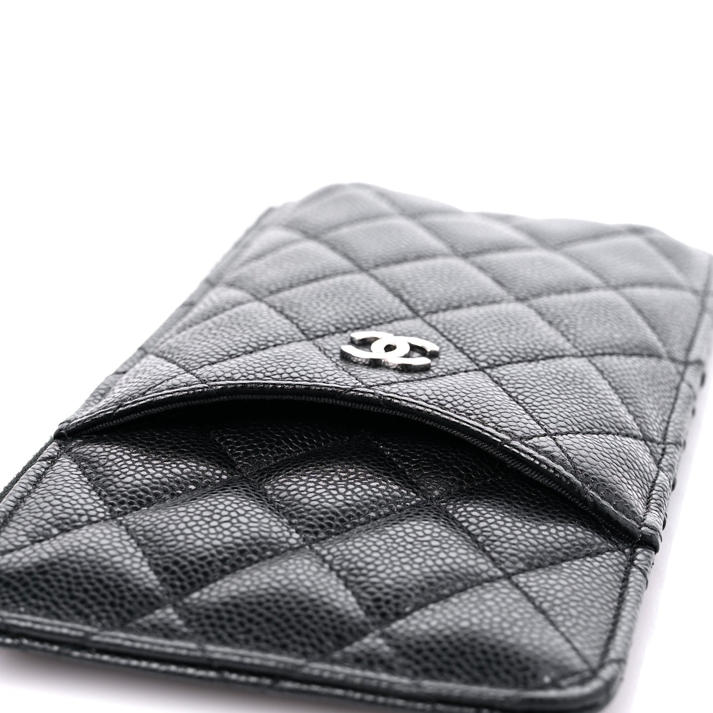 Caviar Quilted Classic iPhone Pouch Black