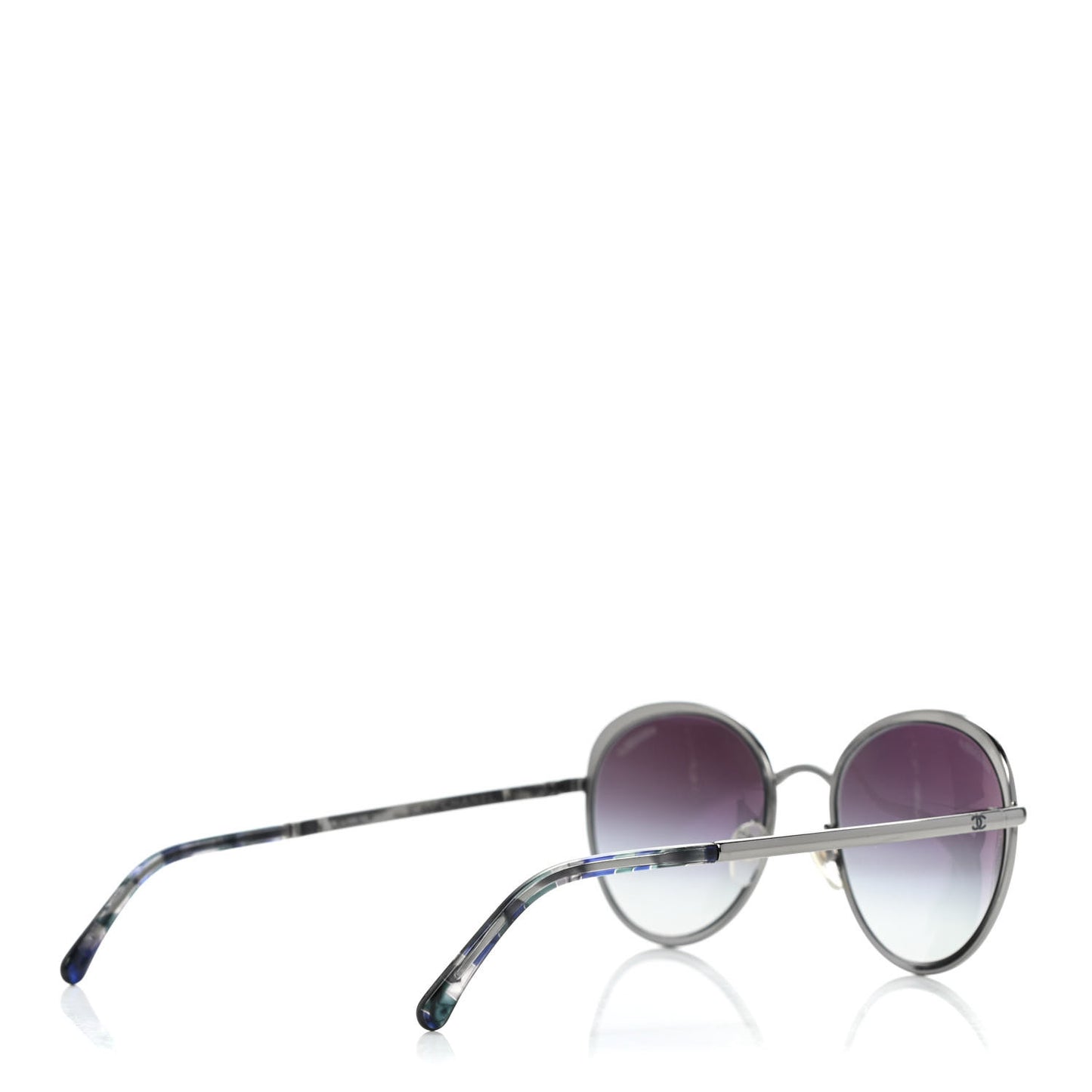 Round Spring Sunglasses 4206 Black Silver